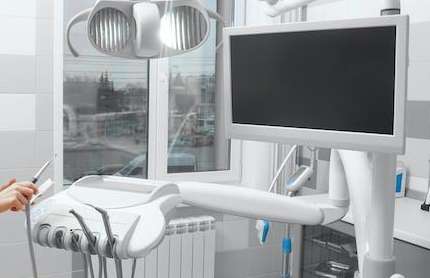 An image of a tv in a dental treatment room